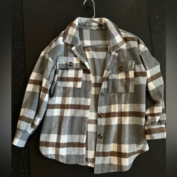 Shacket - brown & gray fleece - Picture 3 of 3